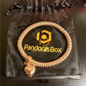 Pandora’s Box Gold Bracelet with Heart Charm